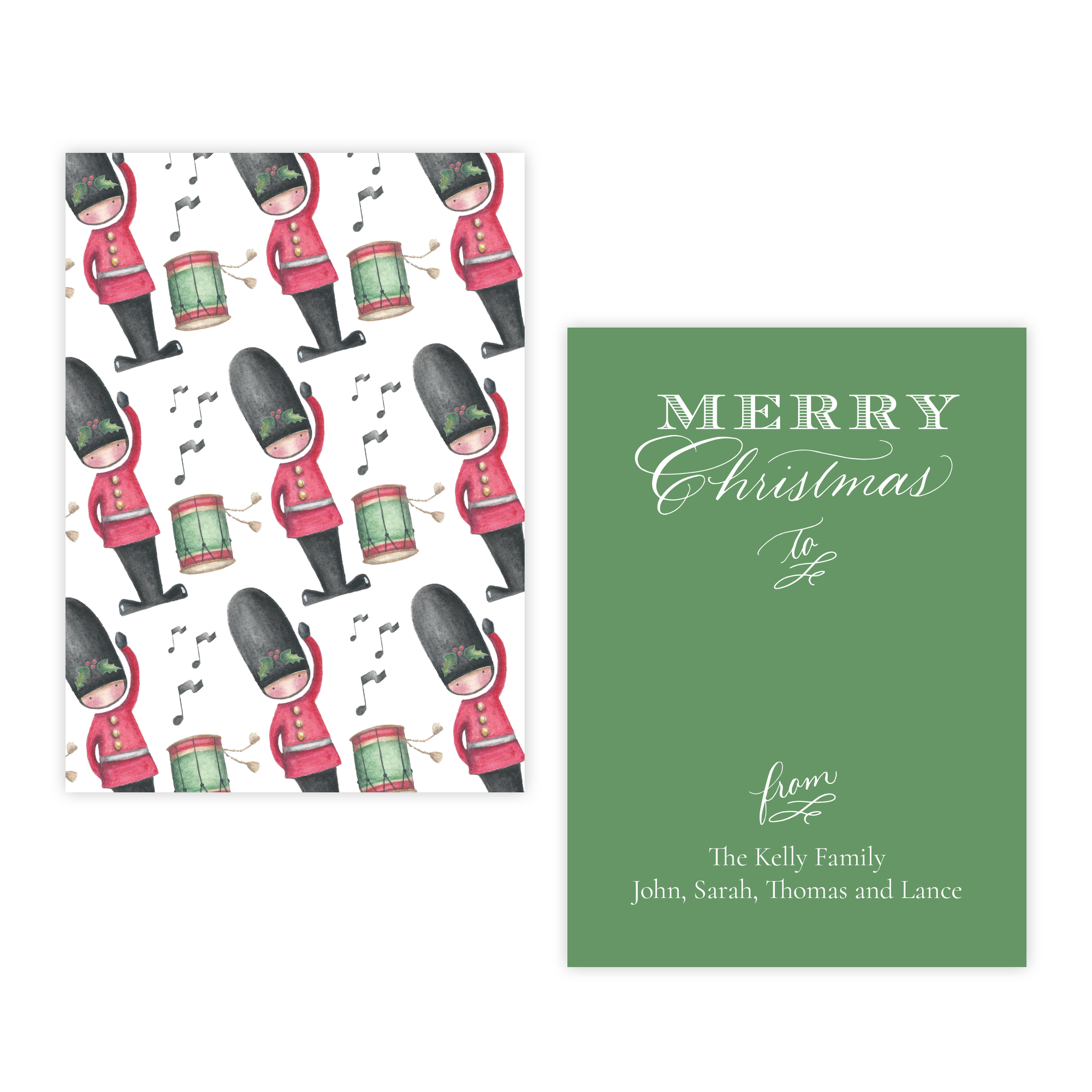 Toy Soldier Pattern 4 Bar Christmas Gift Tag
