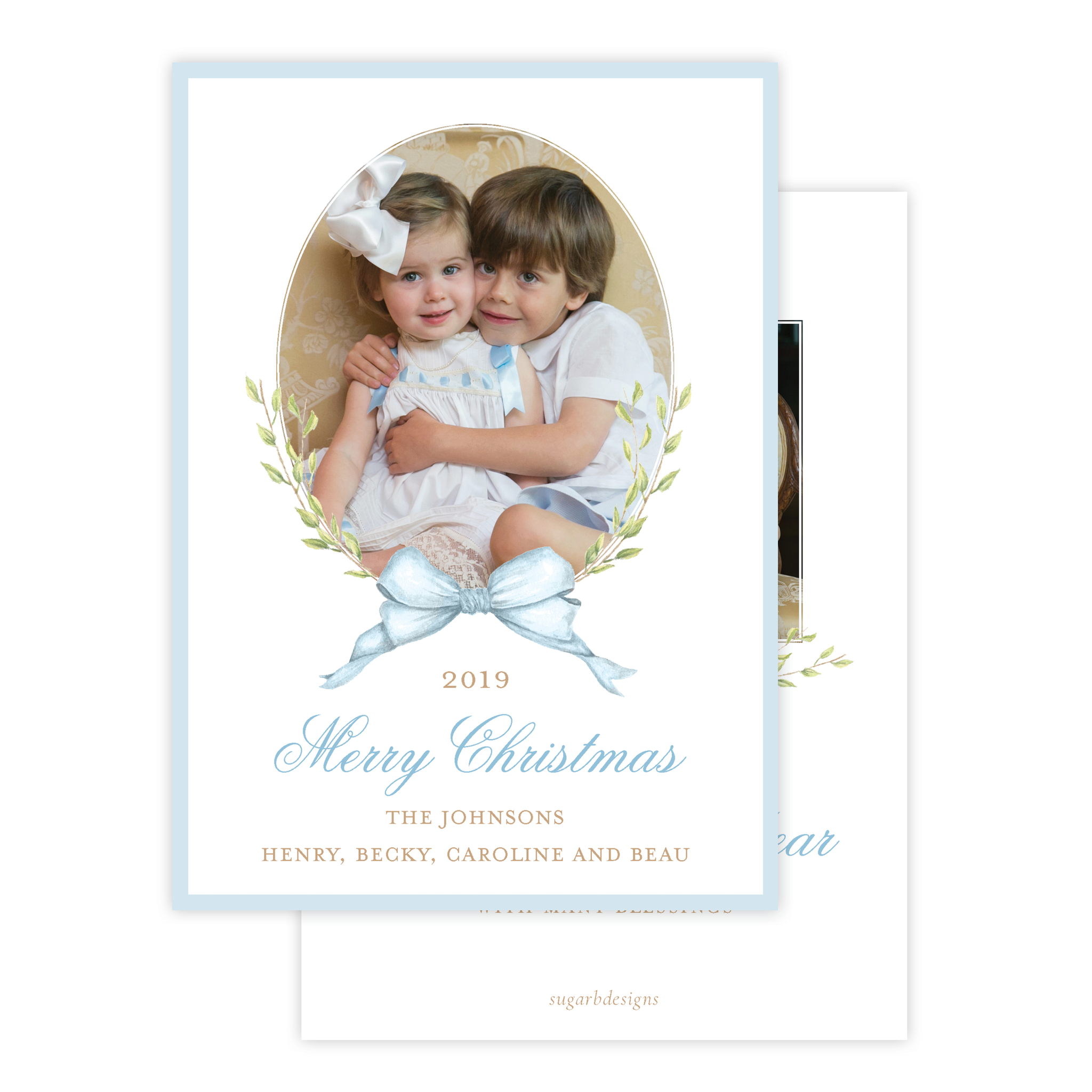Victoria Blue Christmas Card