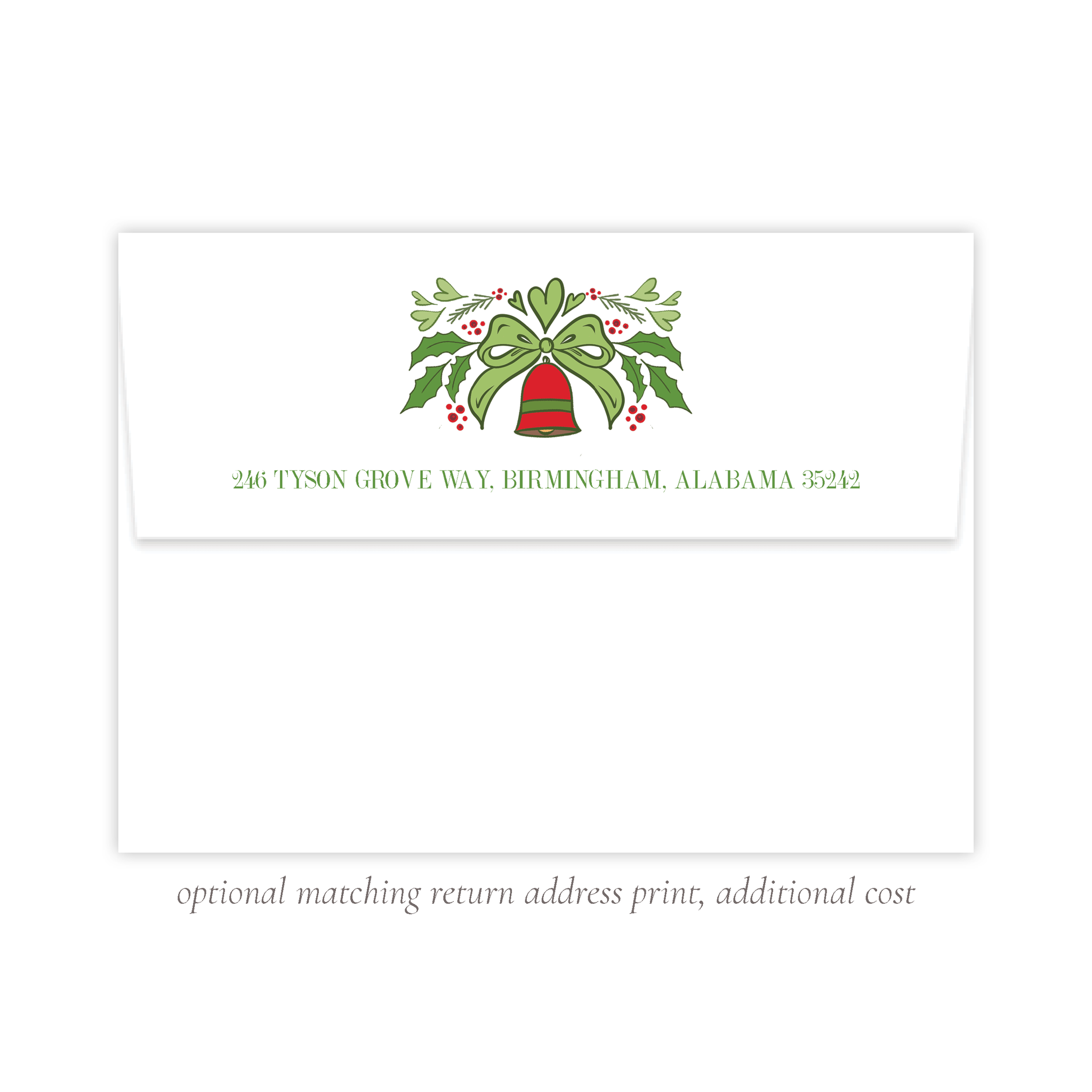 Wilmington Red and Green Christmas A7 Return Address Print